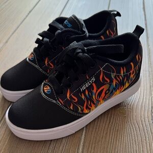 Heelys Black Sneakers with Colorful Flame Design youth size one